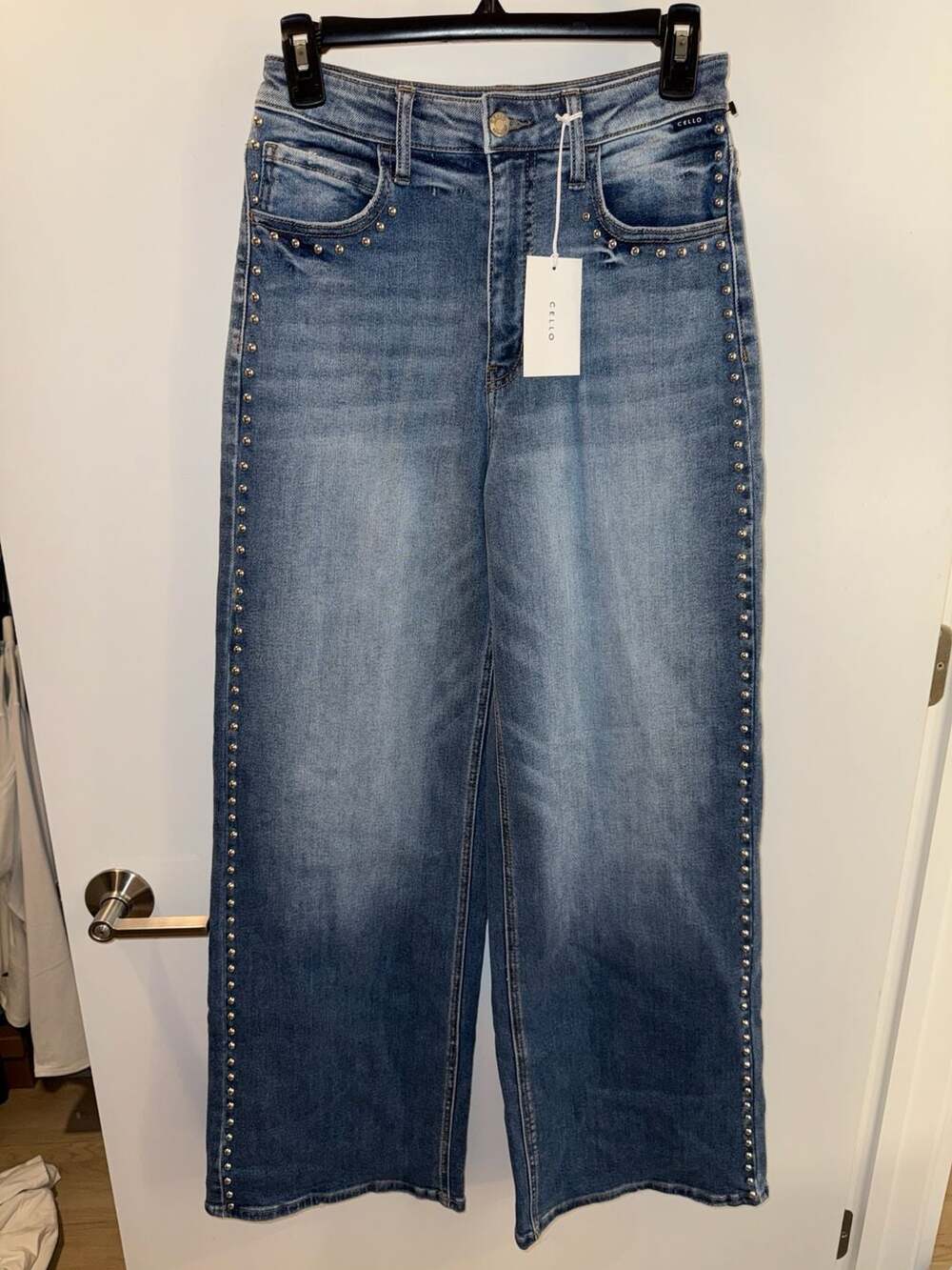 Cello Wide Leg Studded Jeans Size 3